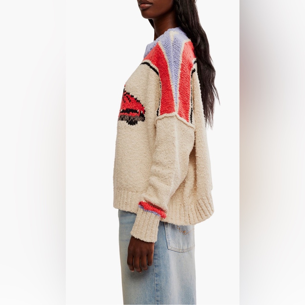 Free People NWT Fast Lane Oversized Sweater size large - Picture 3 of 4